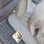 کیف دوشی مکرومه و چرم مصنوعی مدل الیزه