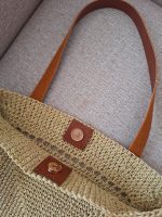 کیف رافیا با دسته چرمی - Image 2